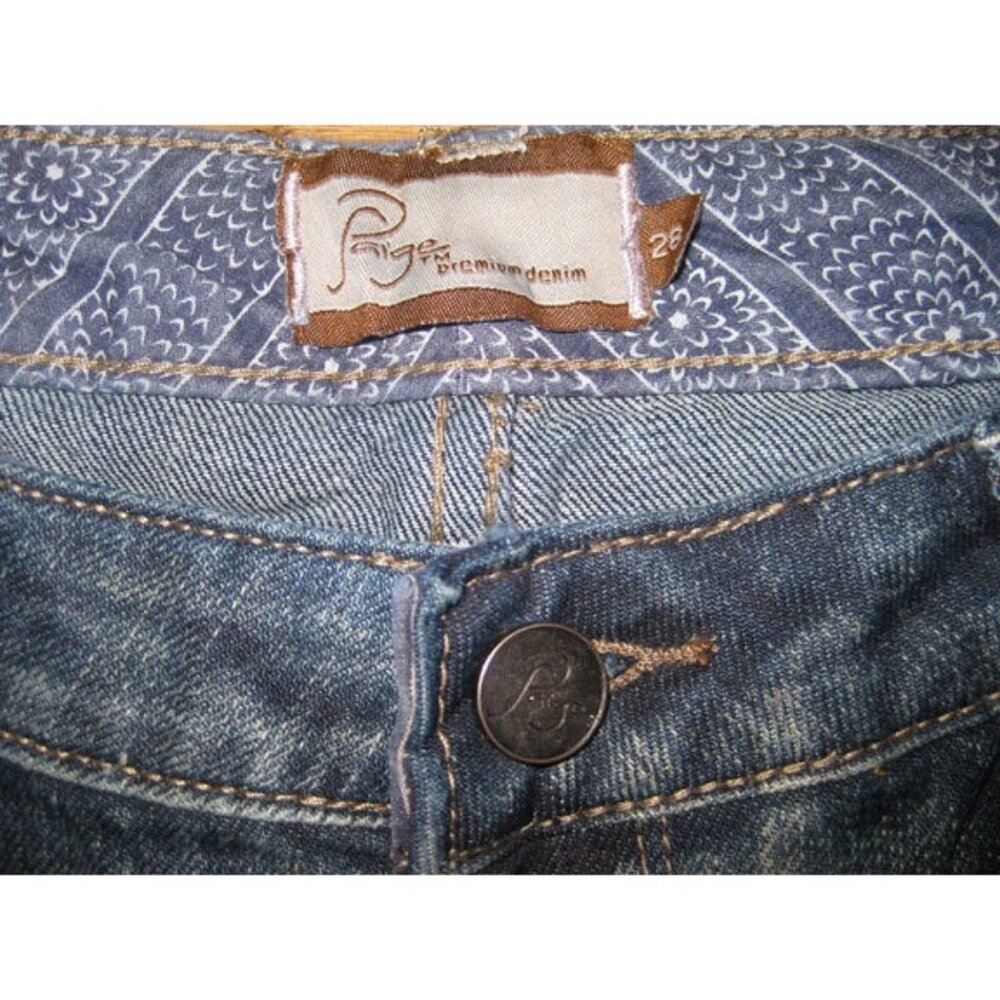 PAIGE LAUREL CANYON CROP CAPRI  28 TUSCAN with CREASE LAS PALMAS POCKET - Picture 3 of 8